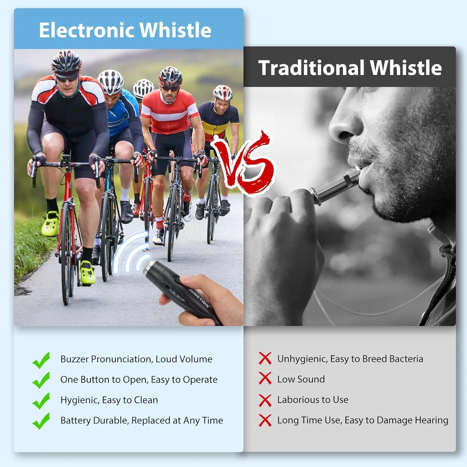 Electronic Whistles 2 Pack, Handheld 3 Tones High Volume Electric Whistles with Lanyard for Teacher, Coaches, Referees, Training Whistle, Loudest Outdoor Emergency Whistle, Sports Whistle Gifts