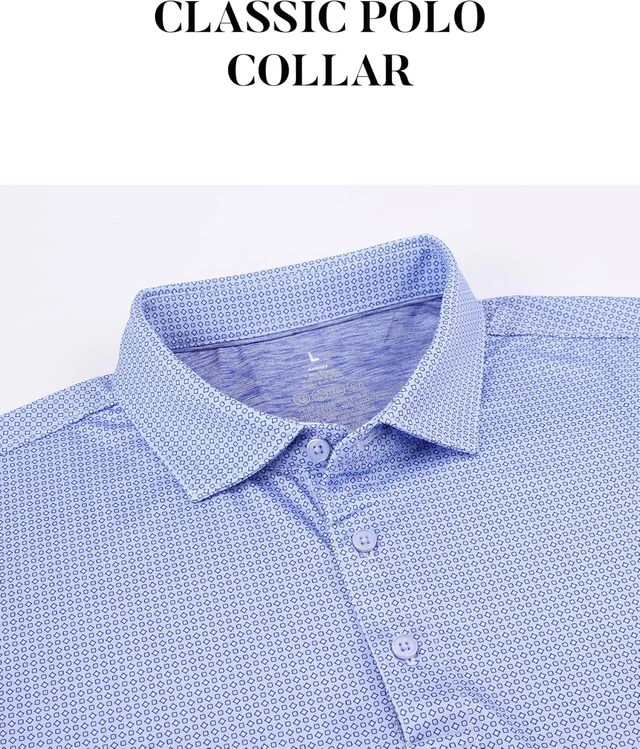 Esabel.C Mens Golf Shirts Print Moisture Wicking Short Sleeve Performance Dry Fit Stretch Active Polo Shirts for Men