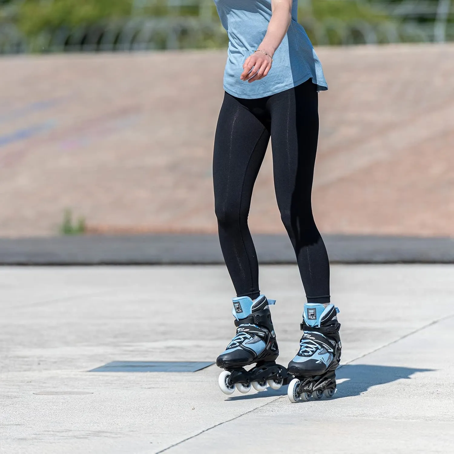FILA Legacy Comp Inline Fitness Skates for Men and Women- Air Flow Technology, Lightweight Composite Frame, 80mm Wheels, ABEC-5 Bearings