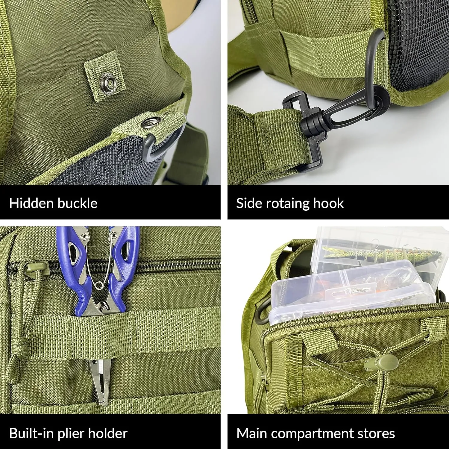 Fishing Backpack Tackle Storage Bag With Rod Holder - Sling Gear Storage