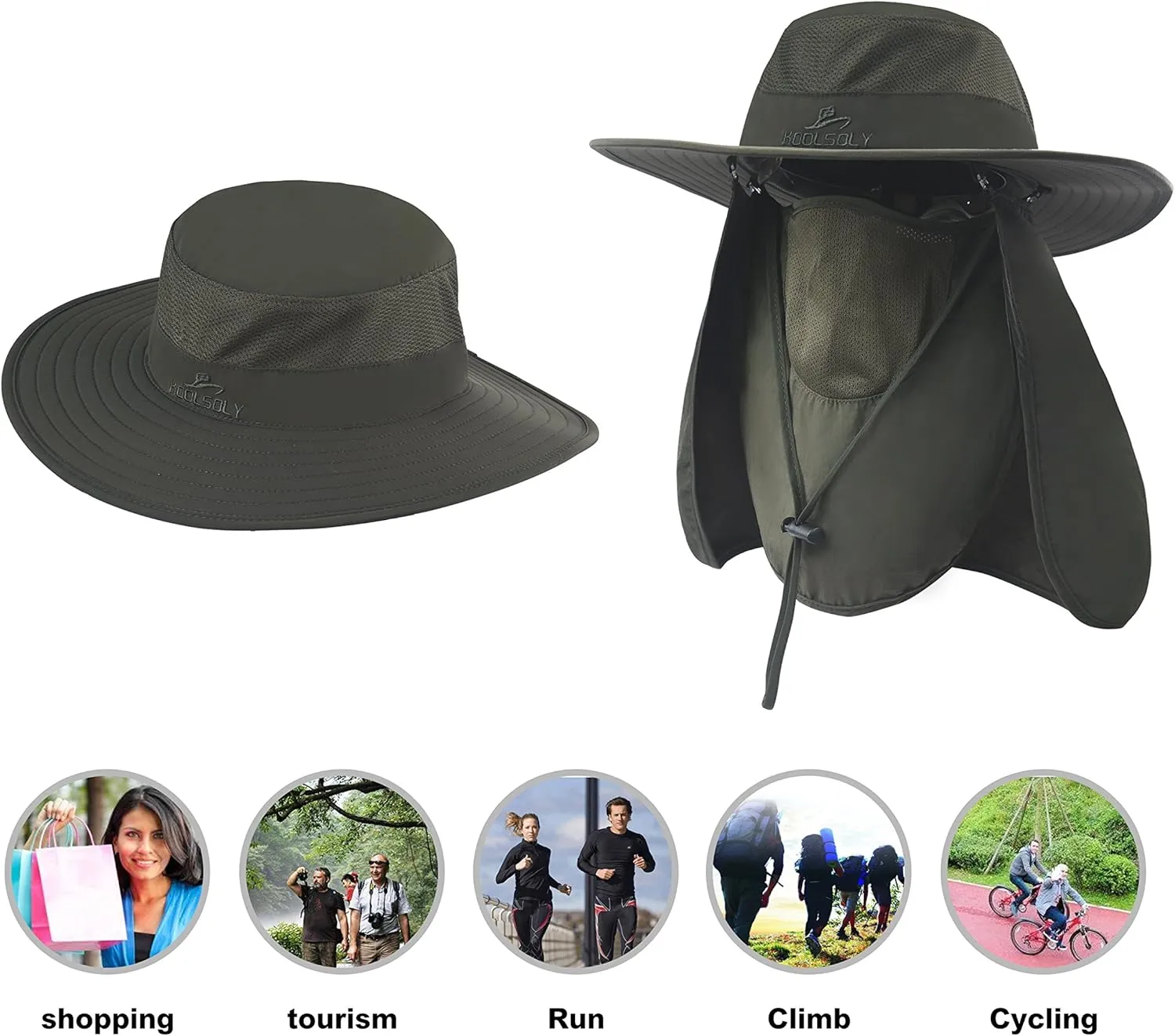 Fishing Hat,Sun Cap with UPF 50  Sun Protection and Neck Flap,for Man and Women