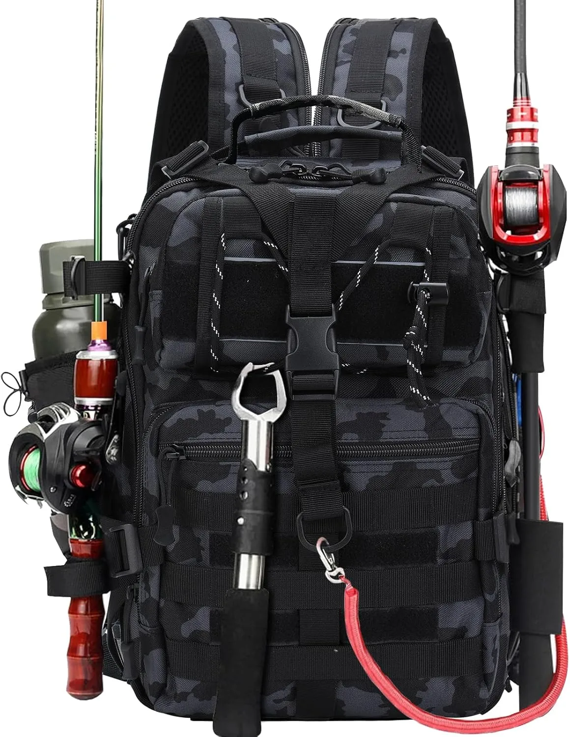 Fishing Tackle Backpack, Military Tactical Backpack Tactical Sling Backpack Bag Fishing Tackle Storage Bag Fish Gear Bag Molle Assault Pack Tactical Hiking Rucksack (Blue)