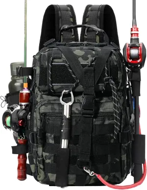 Fishing Tackle Backpack, Military Tactical Backpack Tactical Sling Backpack Bag Fishing Tackle Storage Bag Fish Gear Bag Molle Assault Pack Tactical Hiking Rucksack(Green)