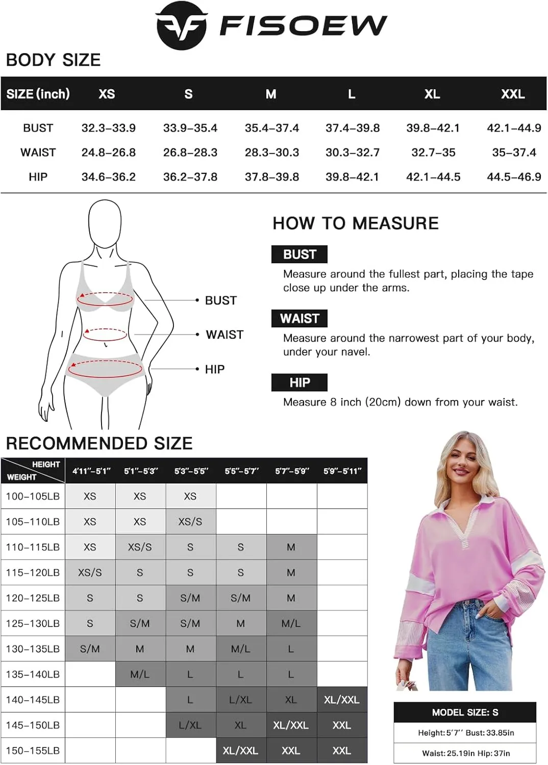 Fisoew Womens Color Block Oversized Sweatshirt V Neck Long Sleeve Casual Loose Pullover Tops