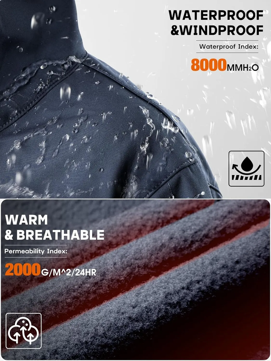 FREE SOLDIER Men's Outdoor Waterproof Soft Shell Hooded Military Tactical Jacket