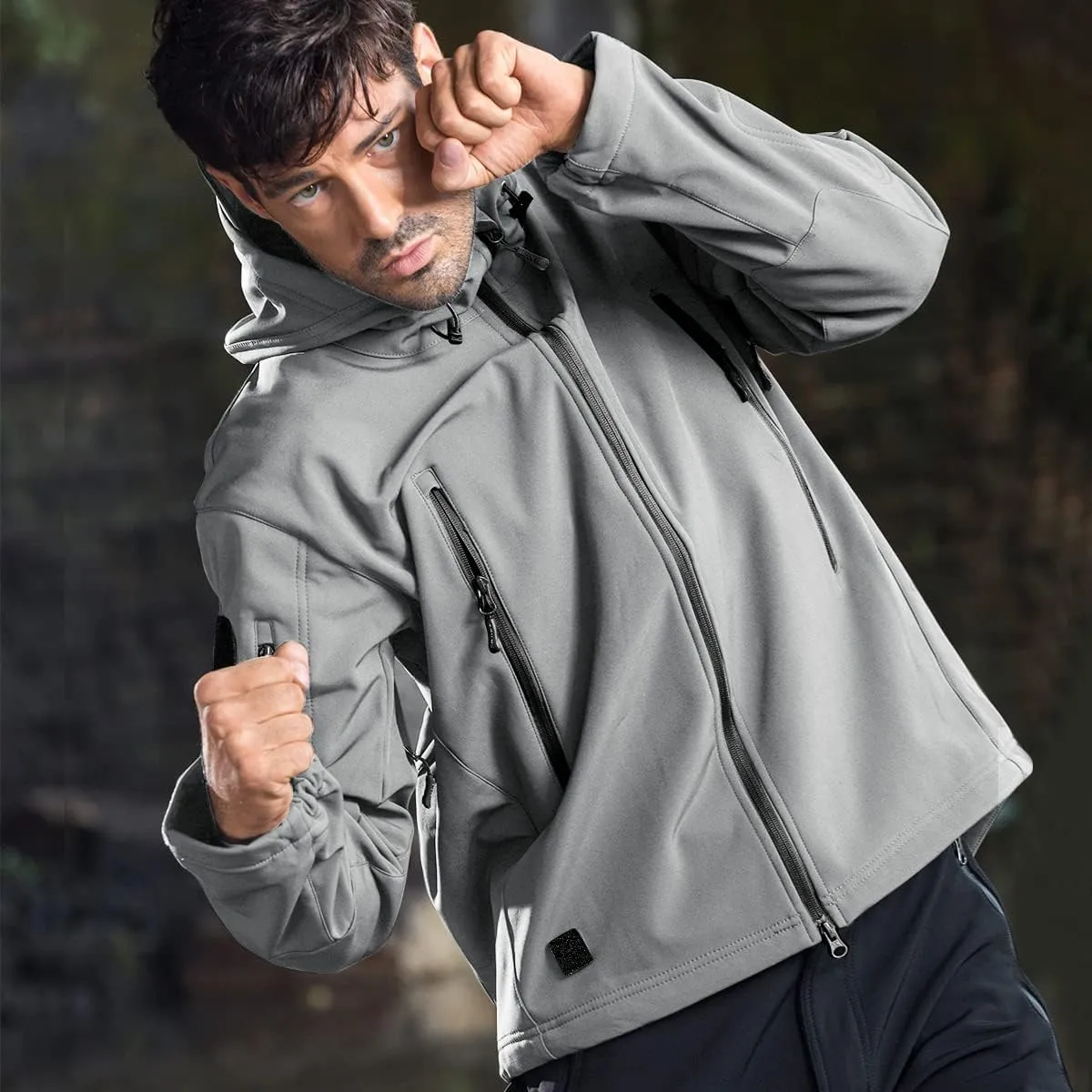 FREE SOLDIER Men's Outdoor Waterproof Soft Shell Hooded Military Tactical Jacket