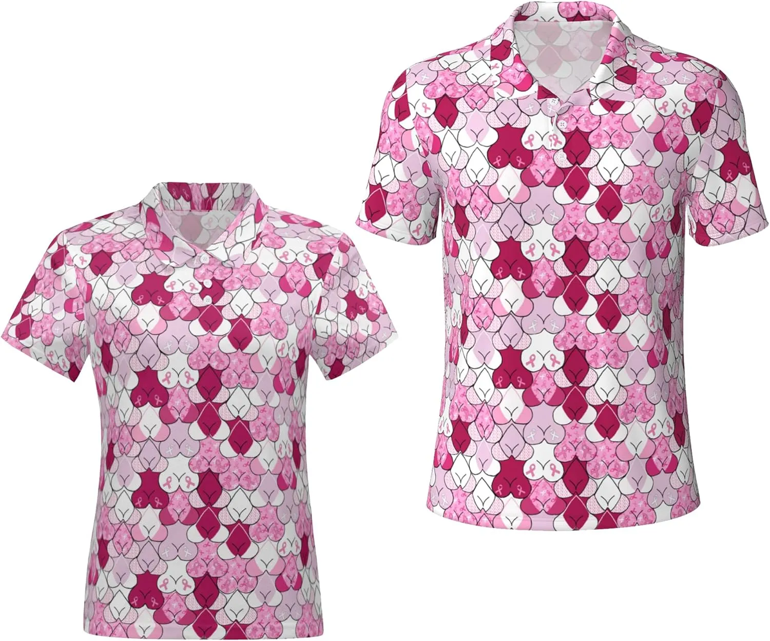 Funny Couple Golf Shirts,Matching Hawaiian Golf Shirt for Couple,Moisture Wicking Couple Polo Shirt for Men Women
