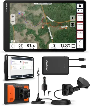 Garmin Alpha XL in-Vehicle Dog Tracking GPS Navigator Bundle - Track and Train Up to 20 Dogs, Pairs Directly to Your Compatible Dog Collars and Handhelds with PlayBetter 5000mAh Portable Charger