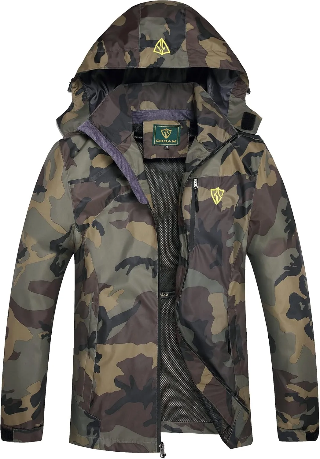 GIISAM Mens Windproof Jacket Waterproof Lightweight Mountain Sport Jacket for Men Hooded Windbreaker Raincoat