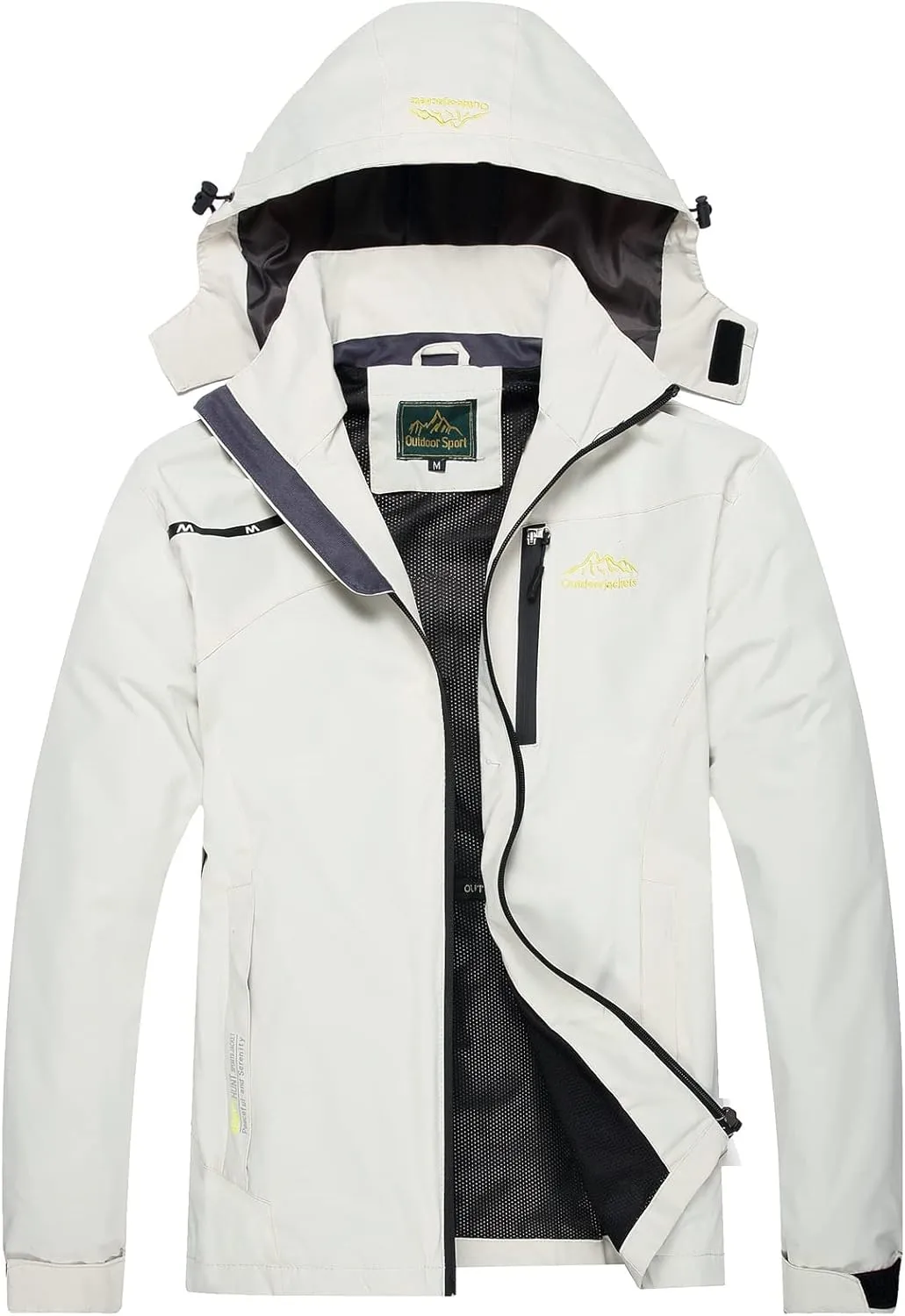 GIISAM Mens Windproof Jacket Waterproof Lightweight Mountain Sport Jacket for Men Hooded Windbreaker Raincoat