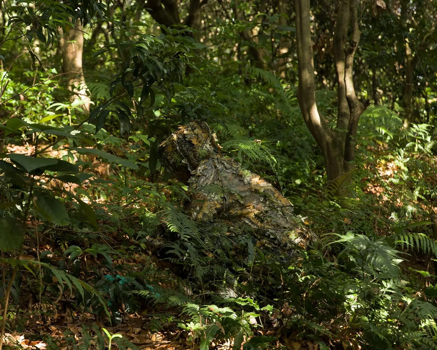 Ginsco Ghillie Suit Full Face Mask Gloves Set, 3D Leafy Camo Suit for Men, Outdoor Hunting Photography