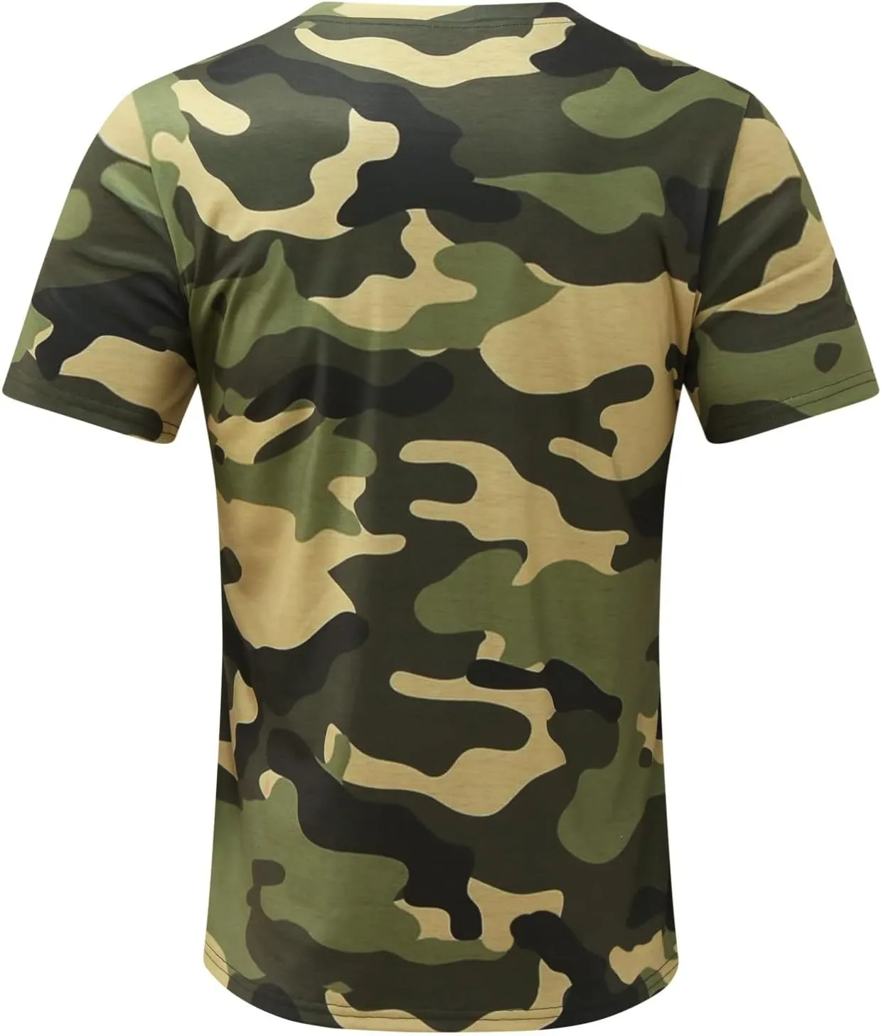 GOKKILRW Men's T Shirts Casual Camo Printed Lightweight Quick Dry Plus Size Crewneck Short Sleeve Military Hunting Tees