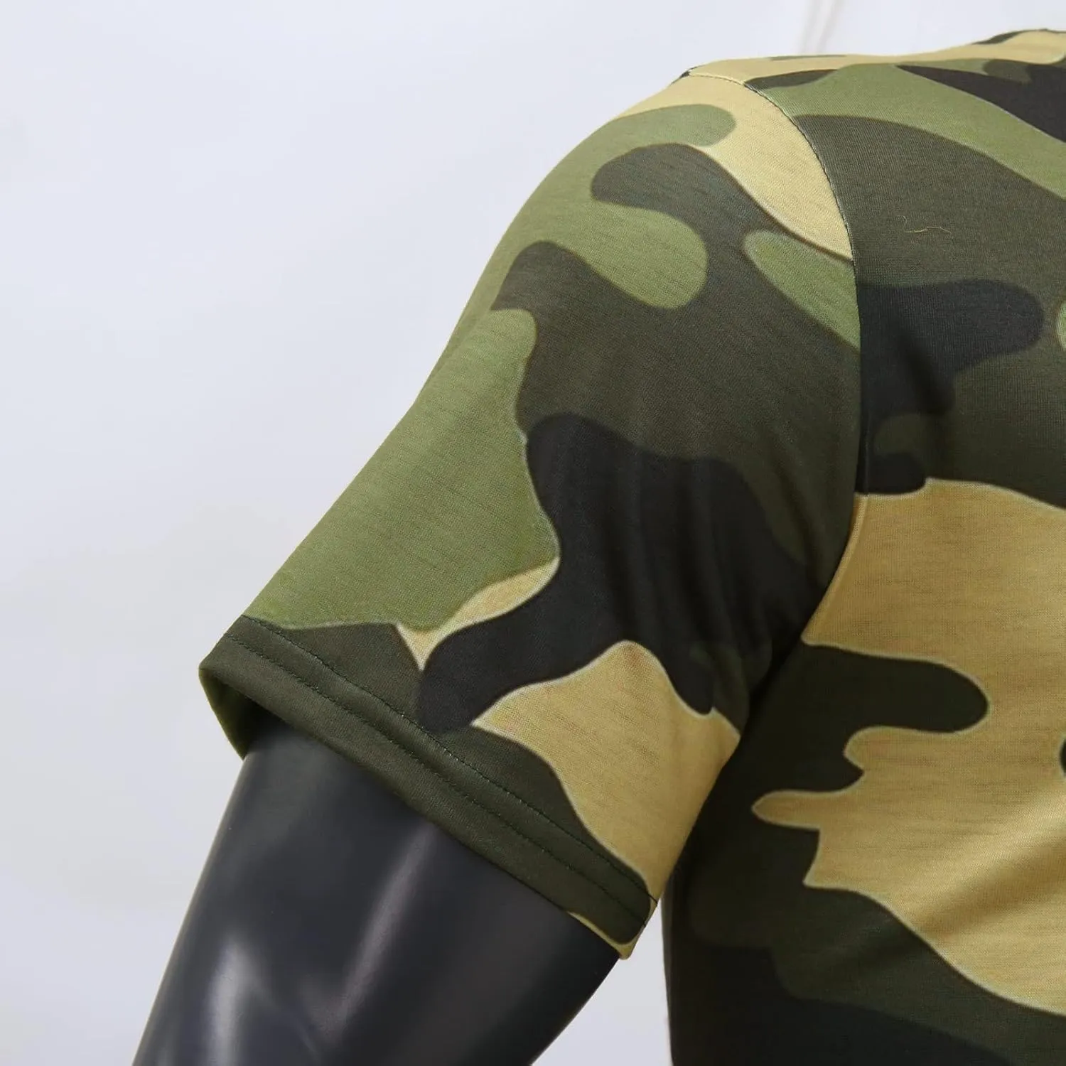 GOKKILRW Men's T Shirts Casual Camo Printed Lightweight Quick Dry Plus Size Crewneck Short Sleeve Military Hunting Tees