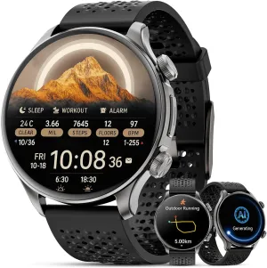 GPS Smart Watches for Men (Answer/Make Call), 1.60" AMOLED Display Smartwatch, 170  Sports Modes Fitness Tracker Watch with Compass Pedometer, 5ATM Waterproof Mens Smart Watch for Android iPhone