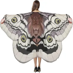 GRAJTCIN Print on Both Sides Butterfly Wings Cape - Double Sided Halloween Fairy Moth Costume Party Cloak