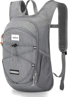 HALOVIE 15L Foldable Hiking Backpack Lightweight Travel Daypack Shoulder Pocket with Chest Strap Small Packable Pack for Walking Women Men (Lightgray)