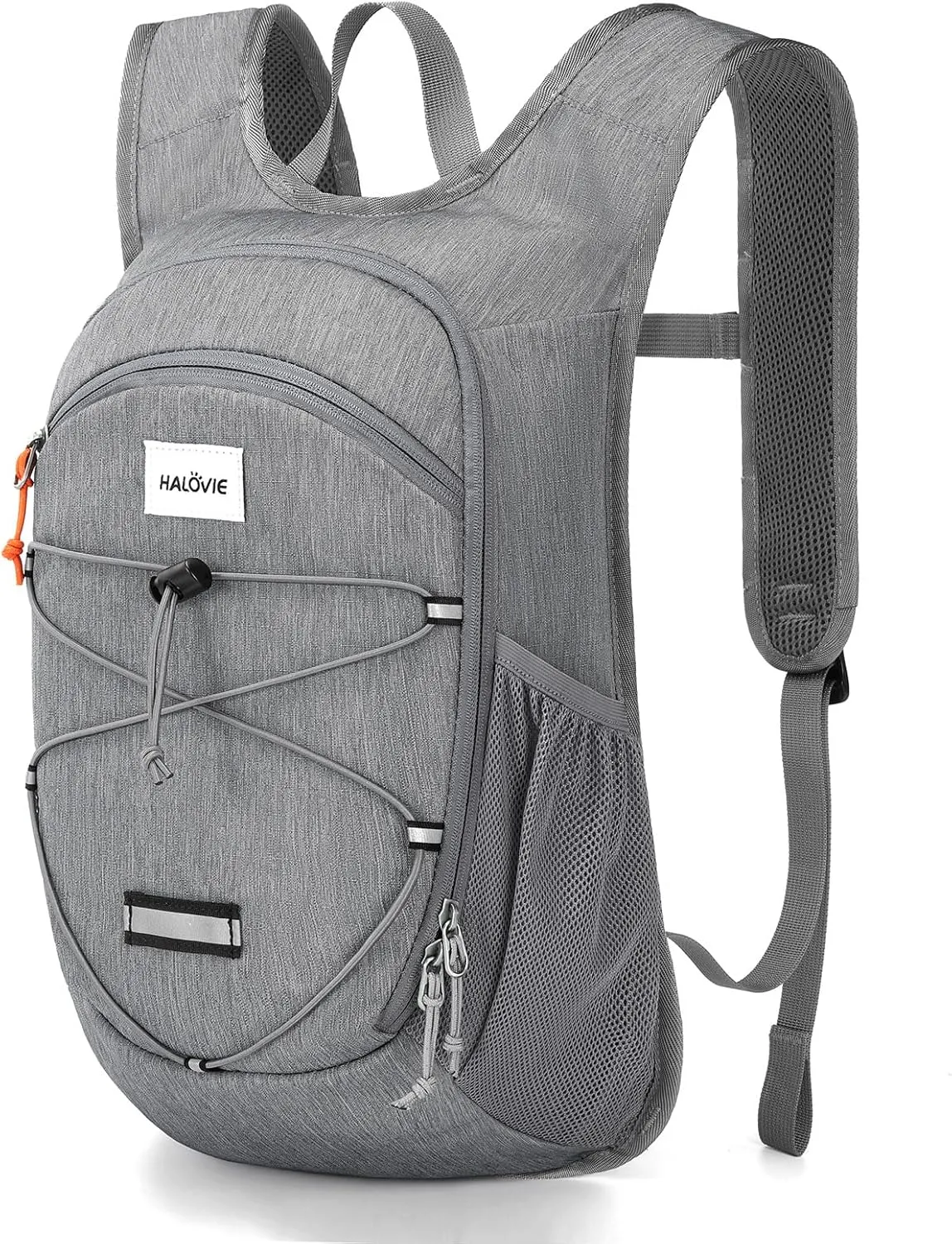 HALOVIE 15L Foldable Hiking Backpack Lightweight Travel Daypack Shoulder Pocket with Chest Strap Small Packable Pack for Walking Women Men (Lightgray)