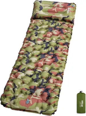 HiiPeak Sleeping Pad - Ultralight Inflatable Sleeping Mat with Built-in Foot Pump, Durable Compact Waterproof Camping Air Mattress for Camping, Backpacking, Hiking, Tent Trap Traveling