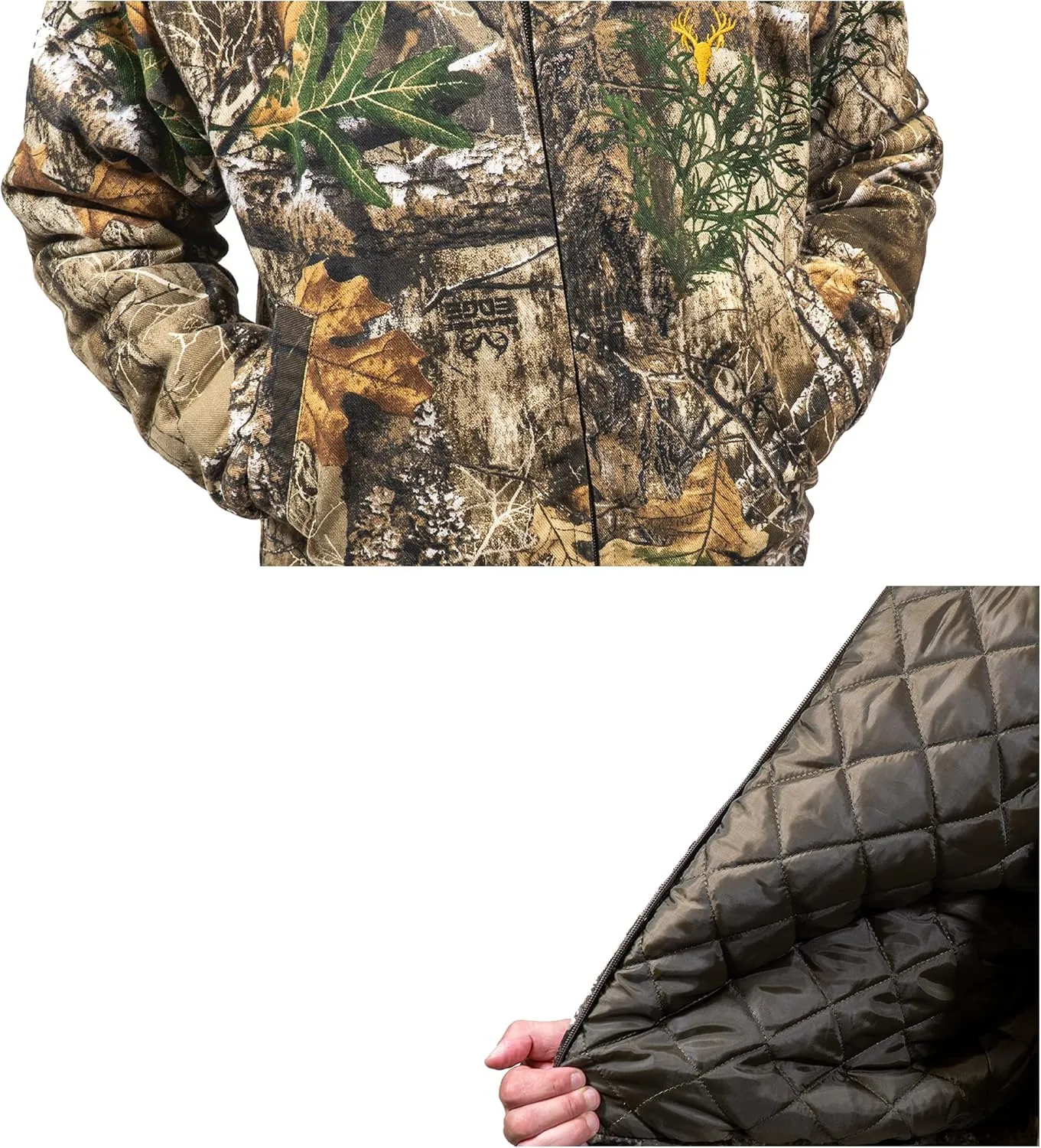 HOT SHOT Youth Insulated Twill Camo Hunting Jacket, Insulated Boy's Winter Coat, Ultra Quiet Camouflage Kids Hunting Gear