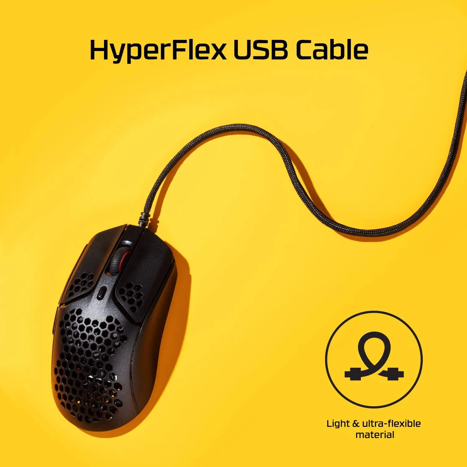 HyperX Pulsefire Haste  Gaming Mouse, Ultra-Lightweight, 59g, Honeycomb Shell, Hex Design, RGB, HyperFlex USB Cable, Up to 16000 DPI, 6 Programmable Buttons,Black