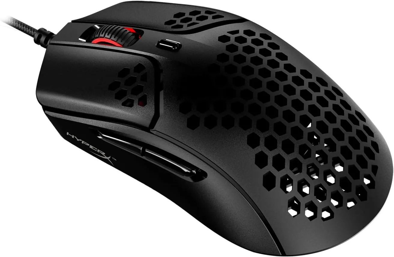 HyperX Pulsefire Haste  Gaming Mouse, Ultra-Lightweight, 59g, Honeycomb Shell, Hex Design, RGB, HyperFlex USB Cable, Up to 16000 DPI, 6 Programmable Buttons,Black