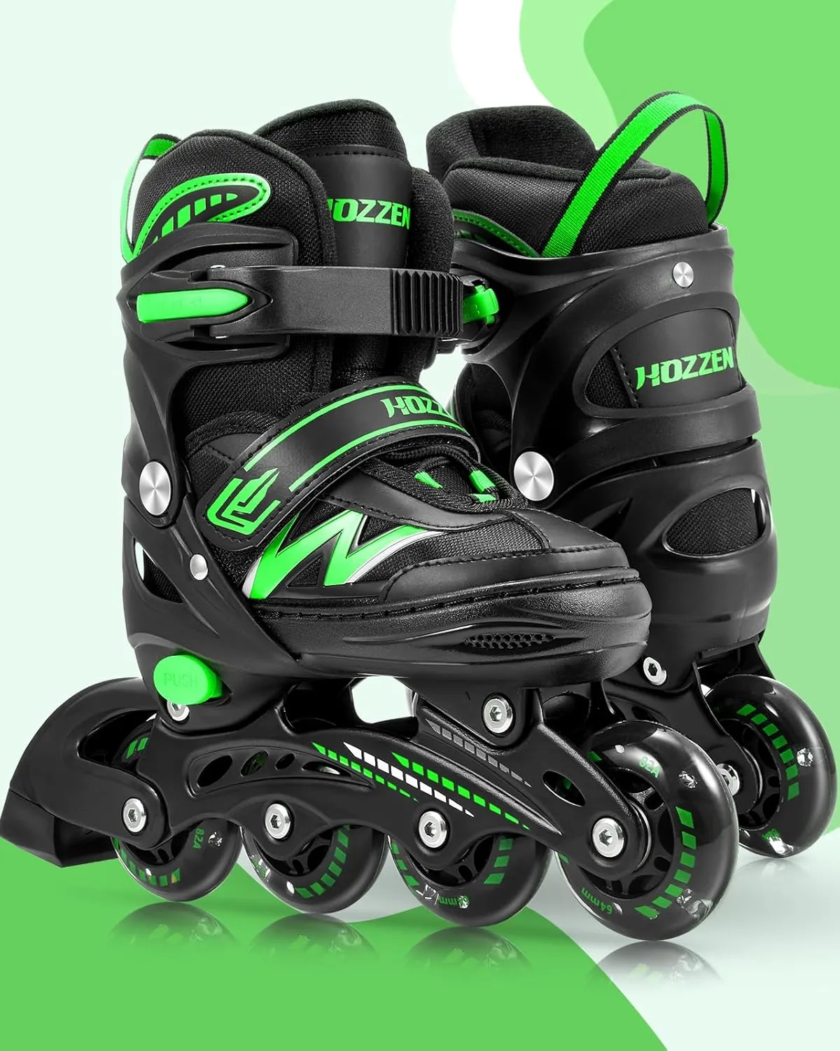 Inline Skates for Kids Girls Boys, Adjustable Light Up Inline Skates with Illuminating Wheels, Outdoor Roller Skates for Girls, Boys,Youth Age 5-13 (9C-6Y US)