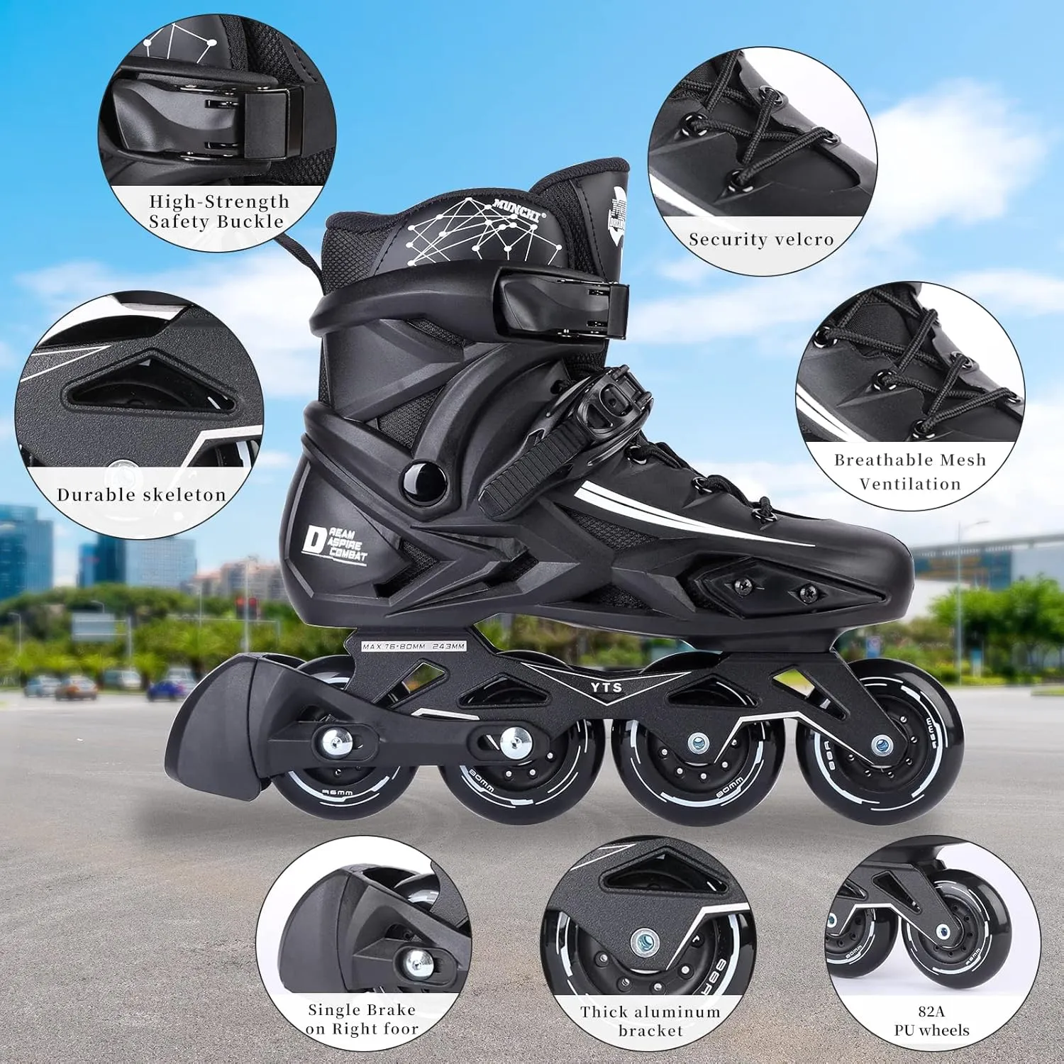 Inline Skates for Women and Men, High Performance Fitness Racing Aggressive Outdoor Inline Speed Skates Unisex