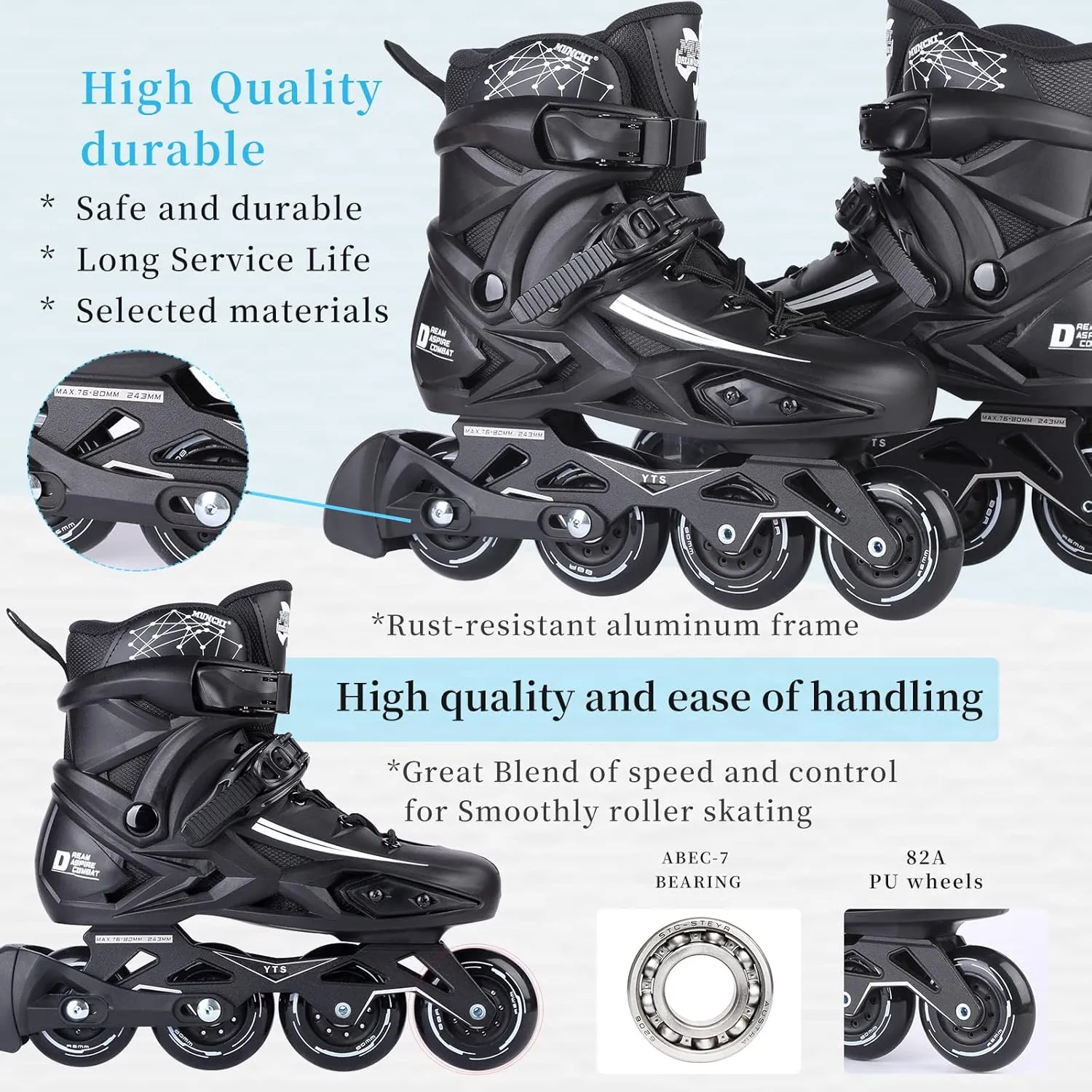 Inline Skates for Women and Men, High Performance Fitness Racing Aggressive Outdoor Inline Speed Skates Unisex
