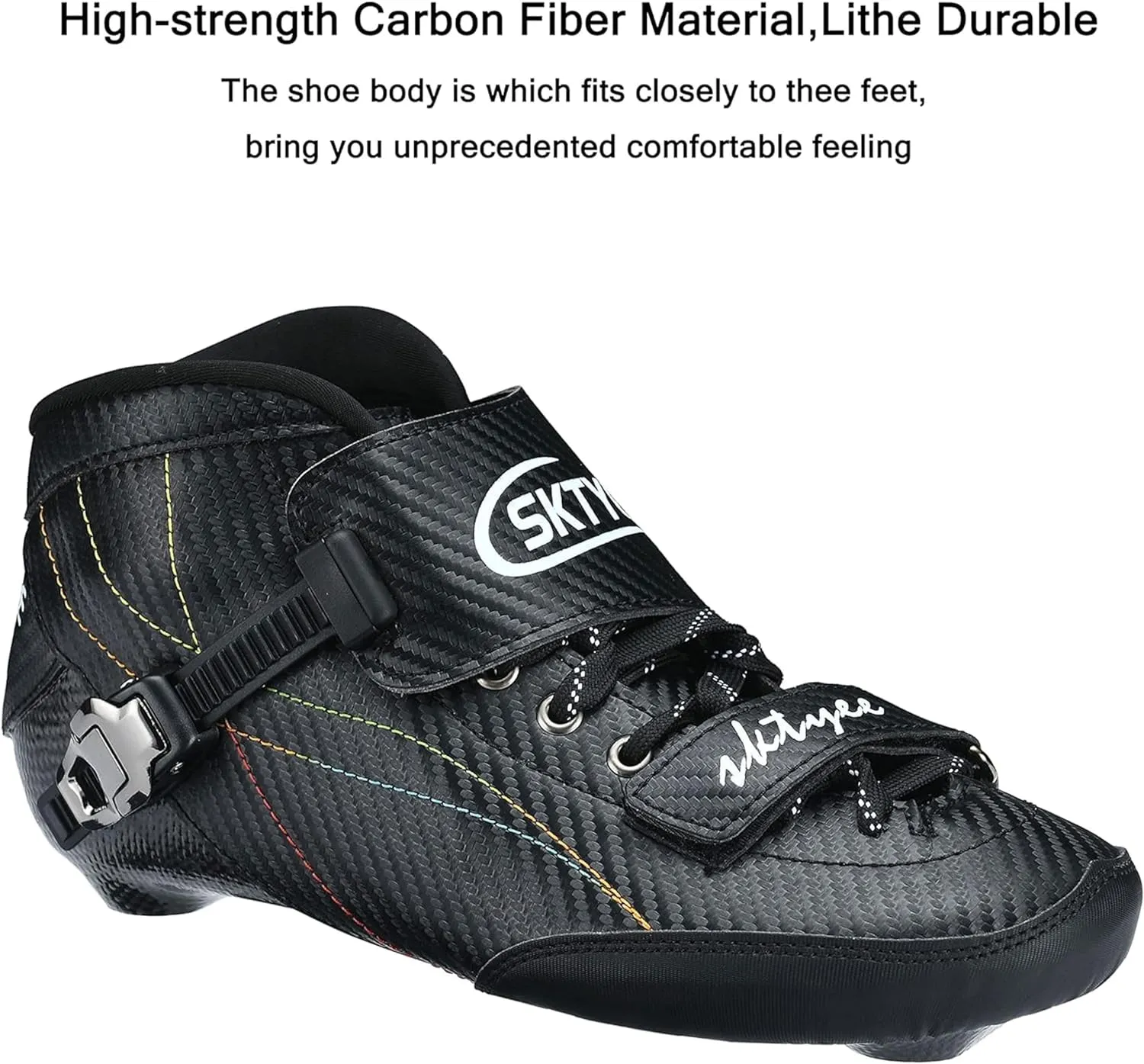 Inline Speed Skates Adult for Women and Mens, Professional Fitness Skating Roller Skates, High Performance Racing Skates, Unisex Black