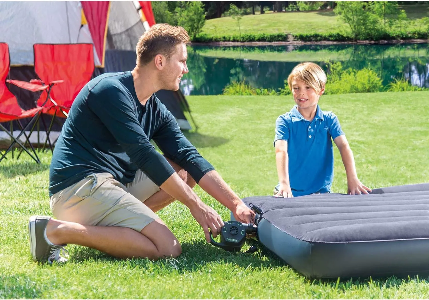 INTEX QuickFill Electric Air Pump: Inflates and Deflates Air Mattresses, Inflatable Kayaks, Boats, Toys