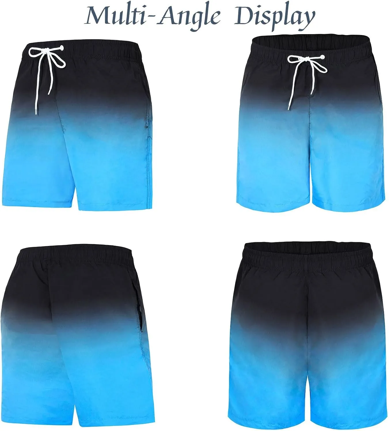 JOYSON Mens Swim Trunks Quick Dry 5 Inch Swim Shorts Bathing Suits with Mesh Lining Pockets