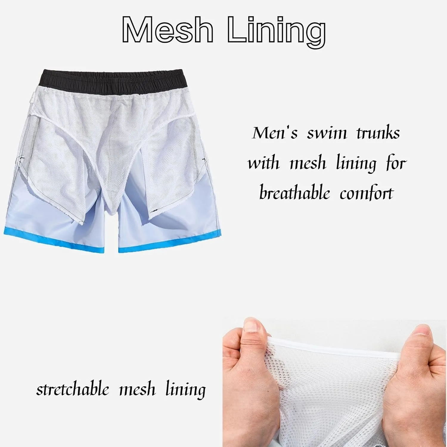 JOYSON Mens Swim Trunks Quick Dry 5 Inch Swim Shorts Bathing Suits with Mesh Lining Pockets