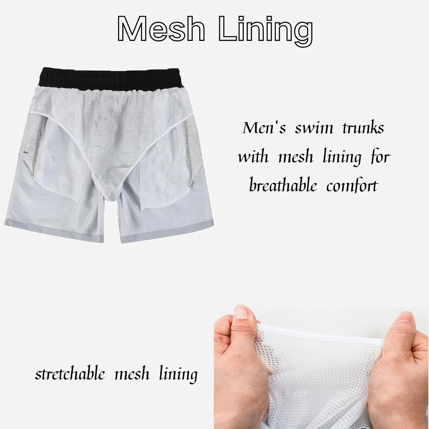 JOYSON Mens Swim Trunks Quick Dry 5 Inch Swim Shorts Bathing Suits with Mesh Lining Pockets