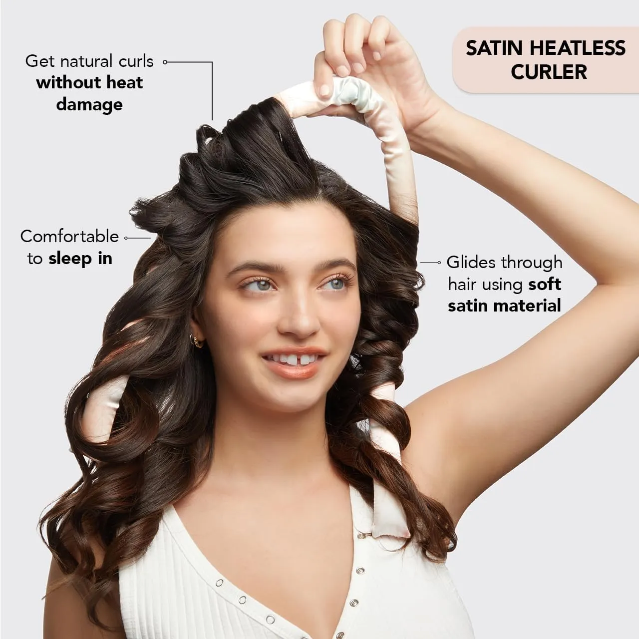 Kitsch Satin Heatless Hair Curler Set - Heatless Curls Overnight, Hair Rollers for Soft Curls & Frizz-Free Styling, No Heat Curlers To Sleep in, Curling Rod Headband with 2 Scrunchies - Sunset Tie Dye