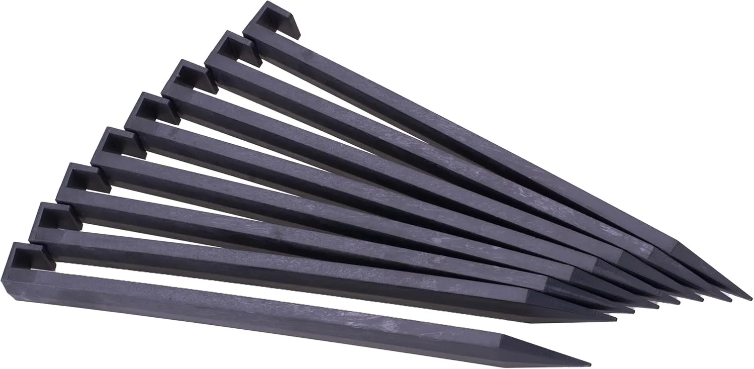 Landscape Edging Spikes, 60 Pcs 10 Inch Garden Stakes Anchoring Spikes for Paver Edging, Weed Barriers, Turf, Tent, Weed Barrier, Timber, Carpentry, Tent etc. (60, Black)