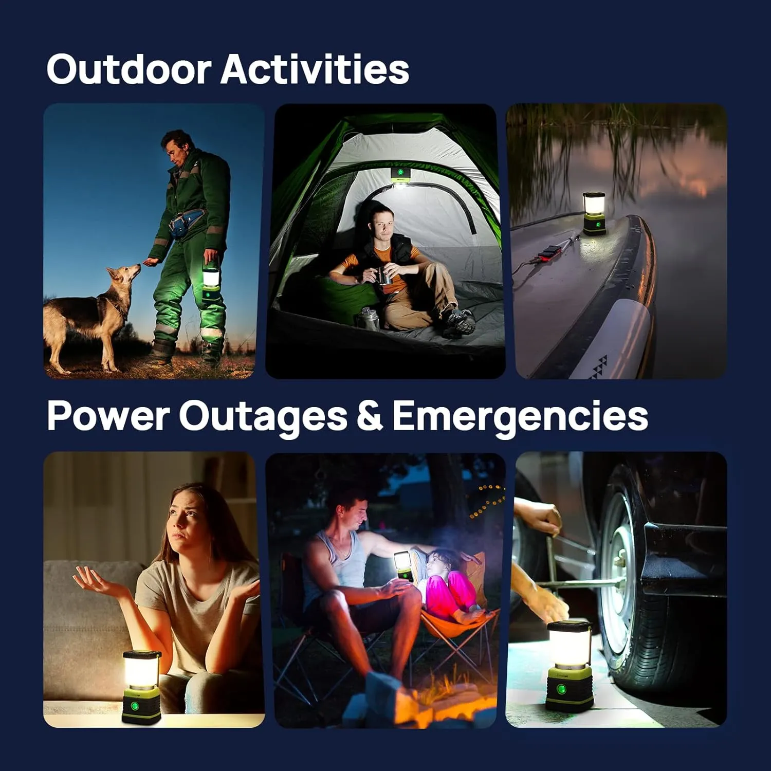 LED Camping Lantern Rechargeable, Consciot Camping Lights, 1000LM, 4 Light Modes, 4400mAh Power Bank, IPX4 Waterproof, Dimmable Tent Lights for Emergency, Power Outages, USB C Cable Included, 2 Pack