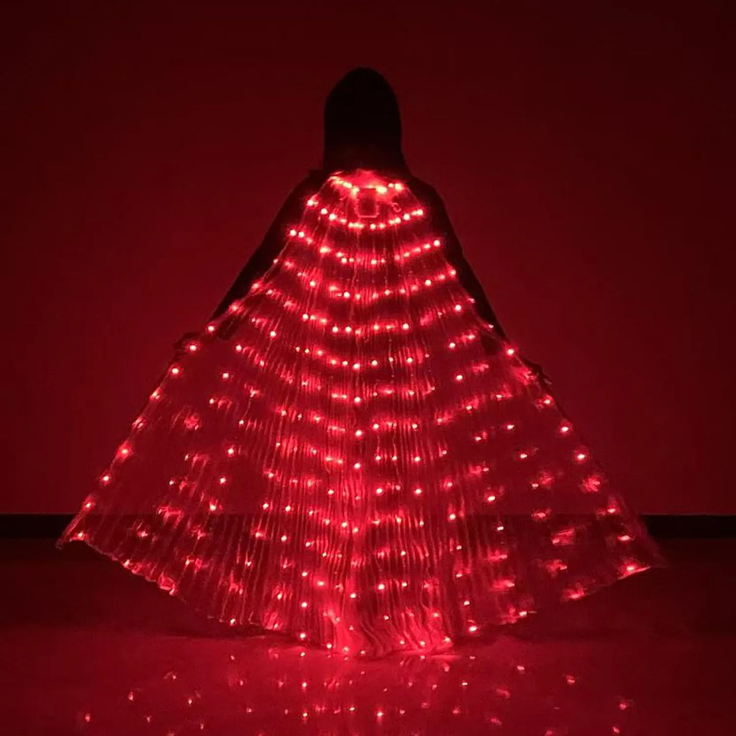 LED Lights Belly Dance Wings Bellydance Glow Angel Dance Wings with Telescopic Sticks for Adults and Child