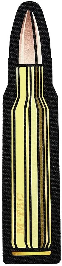 M-Tac Bullet 223 Tactical Morale Patch - Hook Fasteners Printed Army Combat Patches for Vest, Backpacks, Hats (Yellow 223)