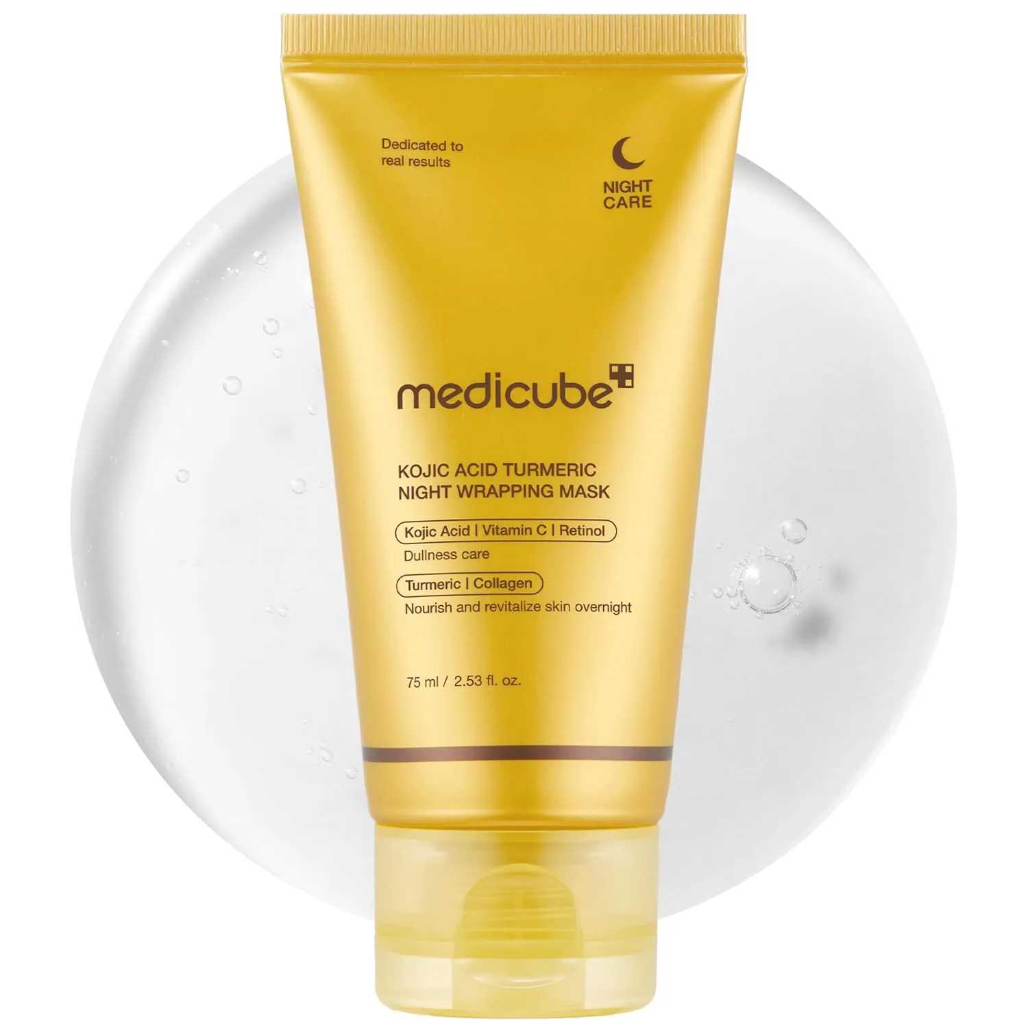 medicube Kojic Acid Turmeric Overnight Wrapping Peel Off Mask  Brightens & Defends Against Skin Stress for a Clear, Glowing Complexion, Korean Skincare, 2.53 fl. oz.
