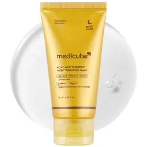 medicube Kojic Acid Turmeric Overnight Wrapping Peel Off Mask  Brightens & Defends Against Skin Stress for a Clear, Glowing Complexion, Korean Skincare, 2.53 fl. oz.