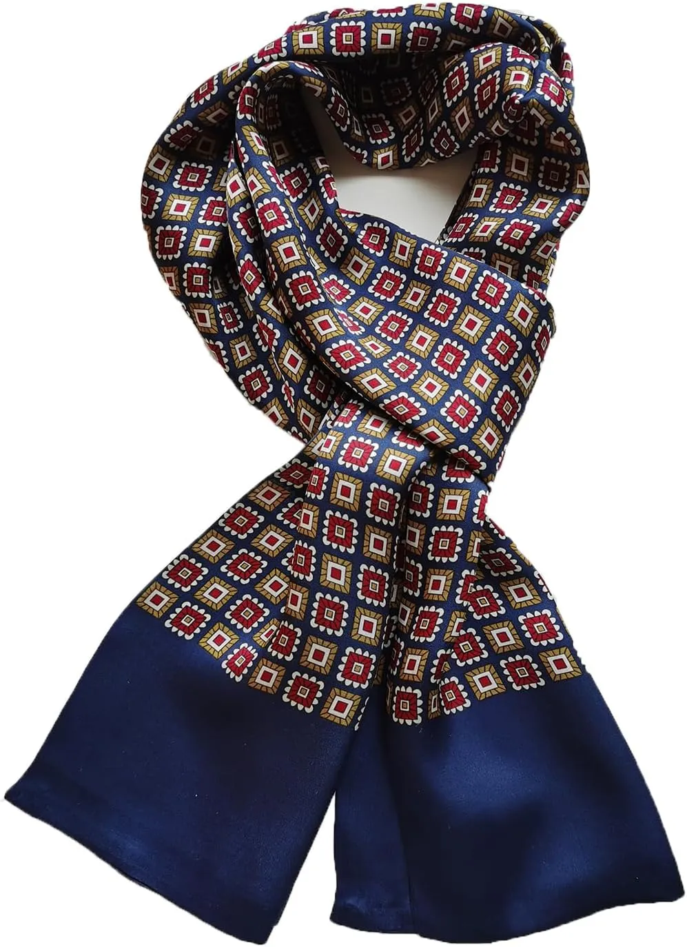 Mens 100 Silk Scarf Double Layers Fashion Wrap Neckerchief Formal Business Casual Party