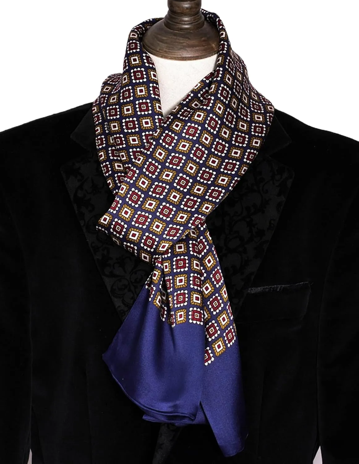 Mens 100 Silk Scarf Double Layers Fashion Wrap Neckerchief Formal Business Casual Party
