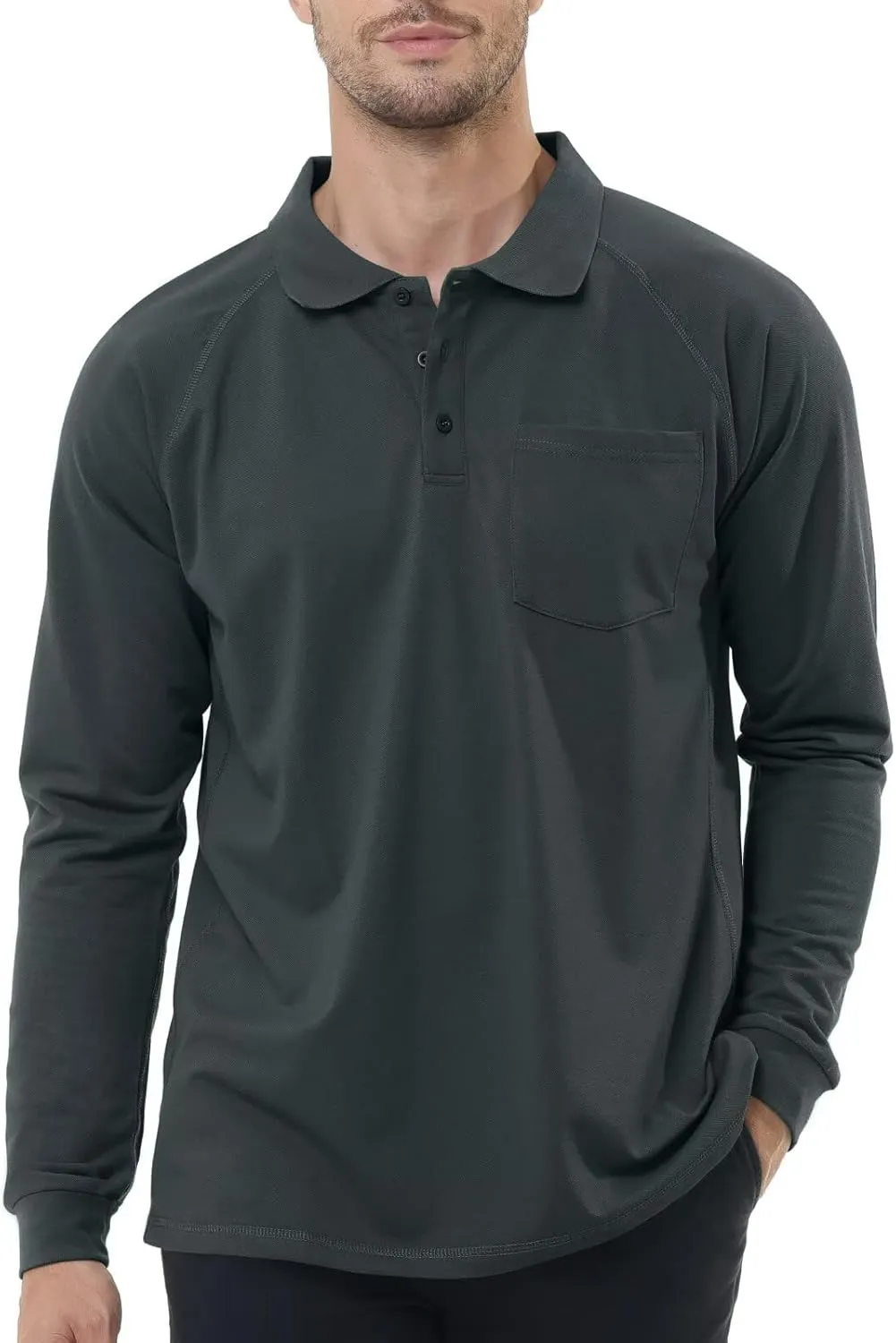 Men's Golf Polo Shirts M-6XL, Cotton Blend Moisture Wicking Performance Casual Collared Shirts