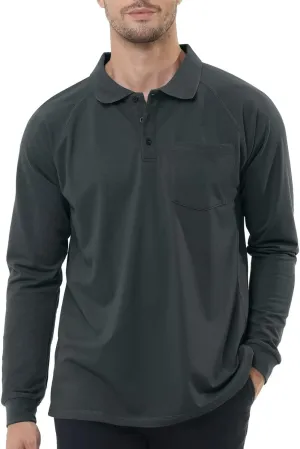 Men's Golf Polo Shirts M-6XL, Cotton Blend Moisture Wicking Performance Casual Collared Shirts
