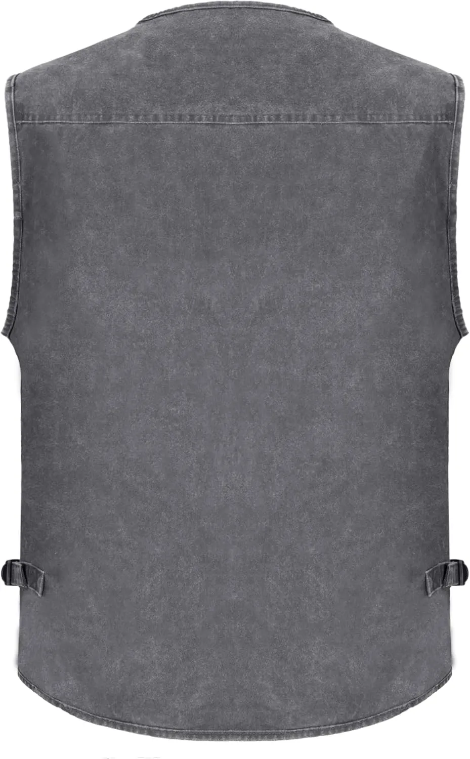 Men's Stone Washed Denim Multi-pocketed Fishing Work Outerwear Vest