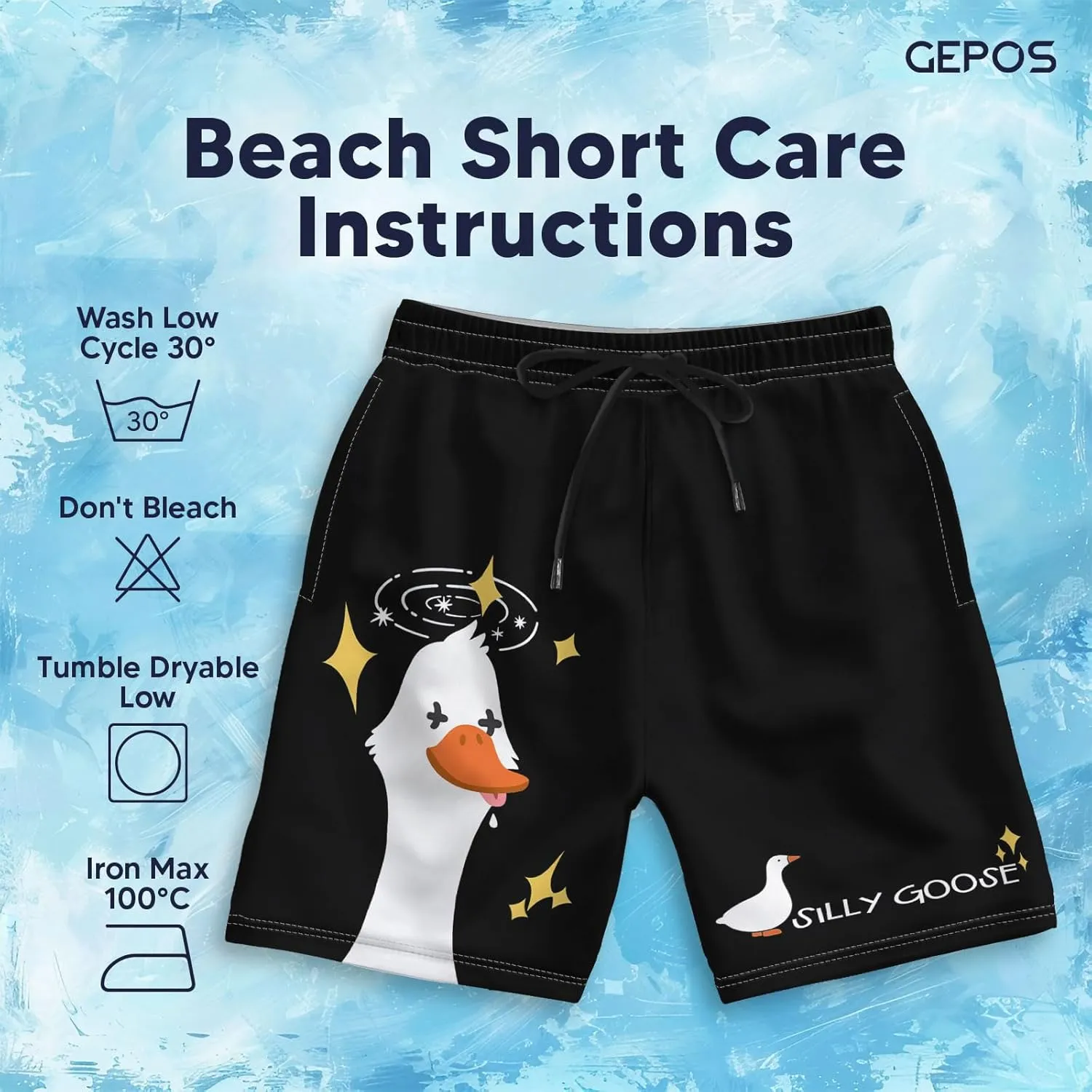 Men's Swim Trunks with Beach Print Quick Dry Swimsuits Board Shorts with Pockets Summer Gifts