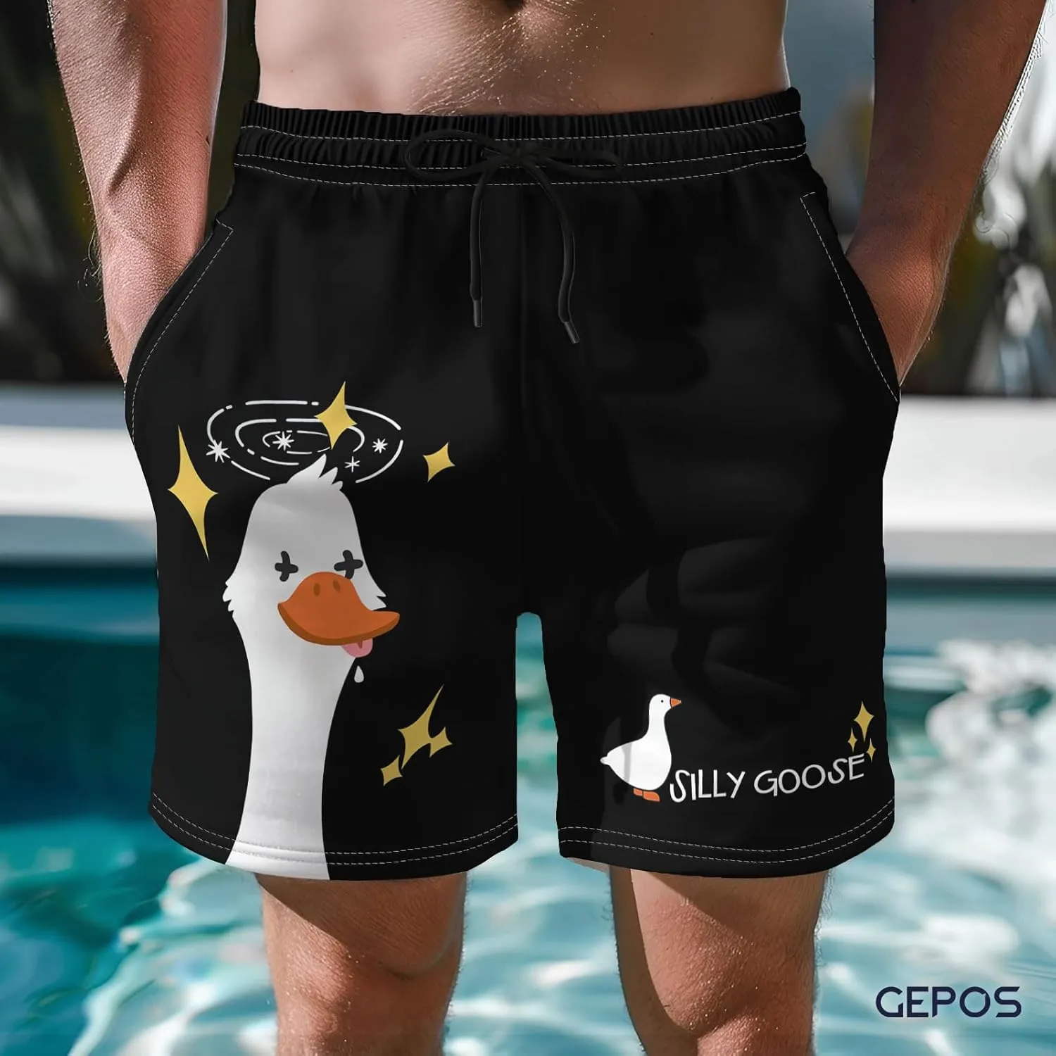 Men's Swim Trunks with Beach Print Quick Dry Swimsuits Board Shorts with Pockets Summer Gifts