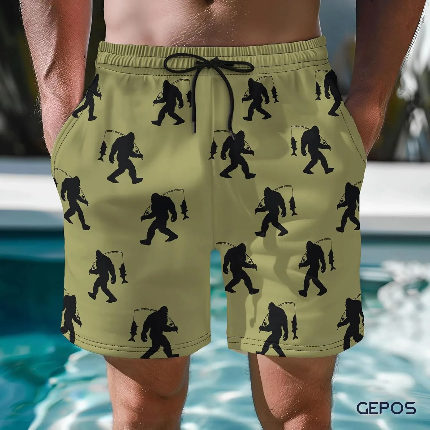 Men's Swim Trunks with Funny Print Quick Dry Swimsuits Beach Shorts with Pockets Summer Gifts