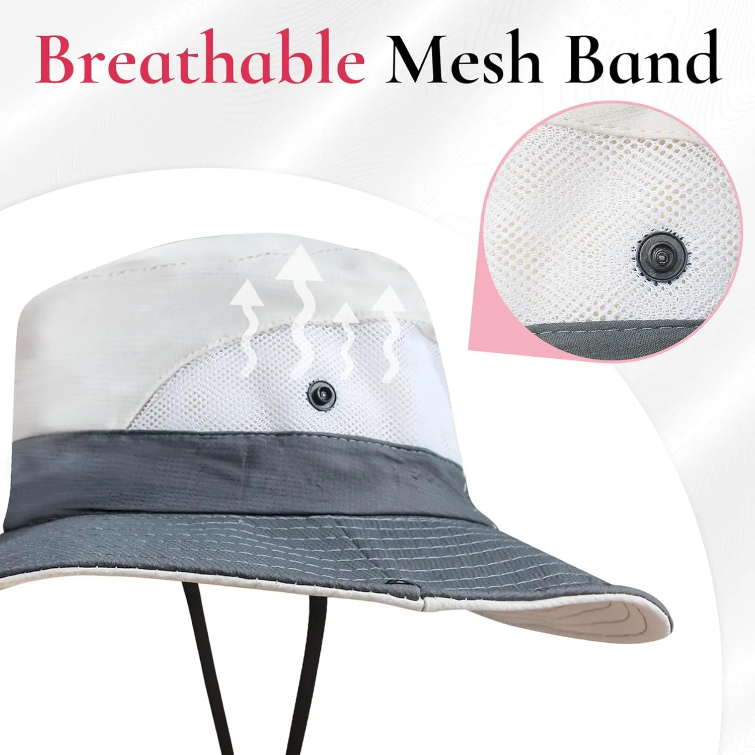 NPQQUAN Ponytail Sun Bucket Hats for Women Men Wide Brim UPF 50  Fishing & Beach Hats