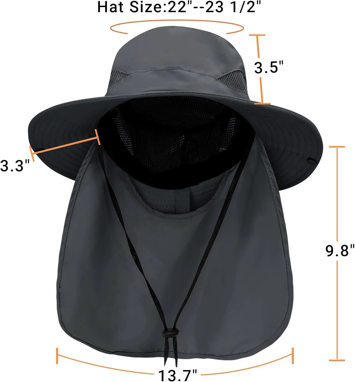 PFFY Sun Bucket Hats for Men Women 3 Wide Brim UPF 50  Fishing & Beach Hat